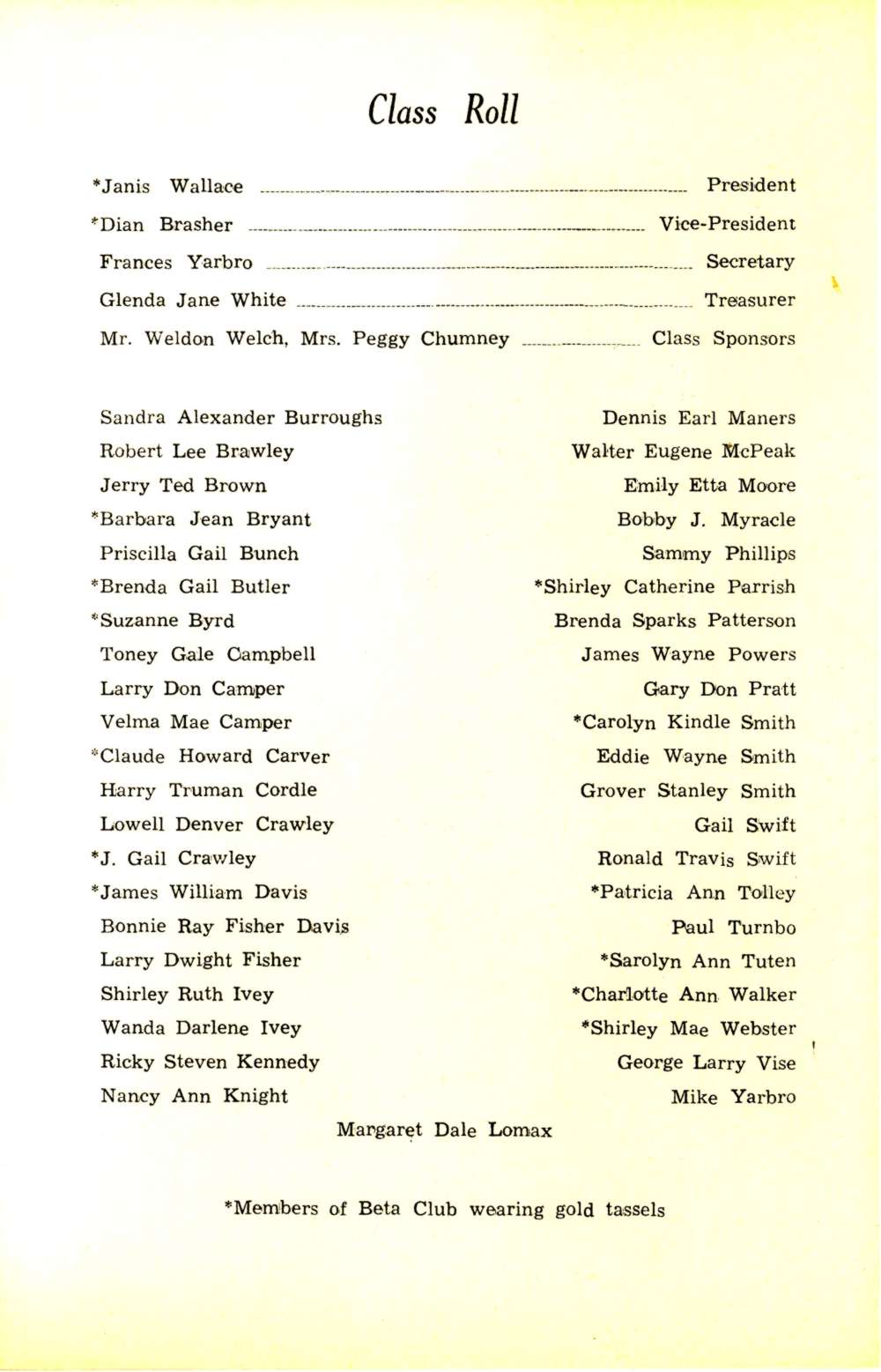 DHS 1965 Commencement Program